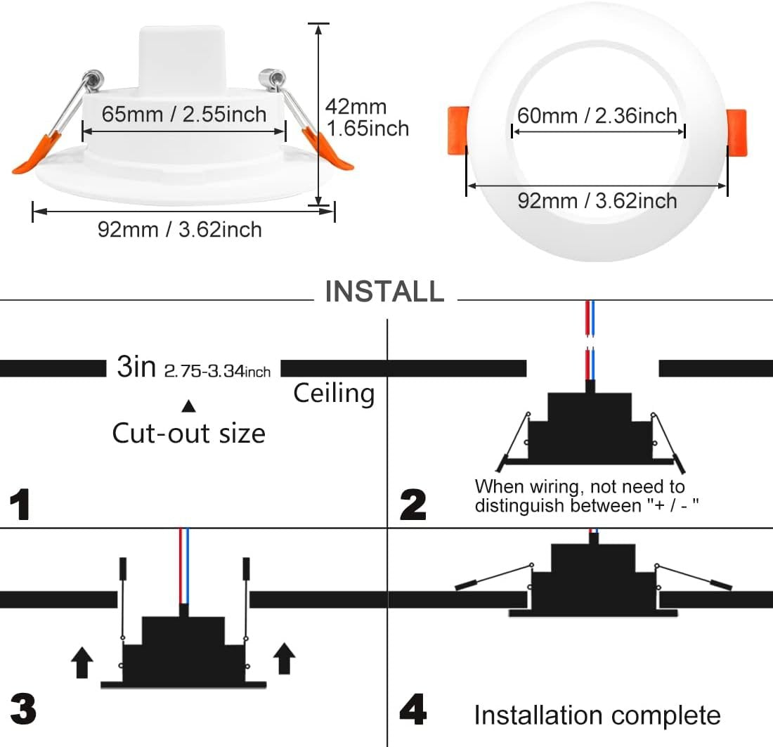 Lighting Led Downlights Ceiling 3 inch 60W Equivalent 600LMï¼ŒSmart Recessed Spot Lights with APP Control, Daylight White 5000K - Colour Changing RGB for Living Room Bedroom Kitchen Bathroom (6packs)