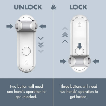 EUDEMON Childproof Door Lever Lock, Baby Safety Door Handle Lock, Easy to Install and no Tools Need or Drill(White, 2 Pack)