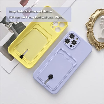 JIATAY for iPhone 11 Pro Phone Case with Card Holder [Slim + Protective] Silicone Phone Case iPhone 11 Pro Wallet Case for Women Men (Purple Blue)