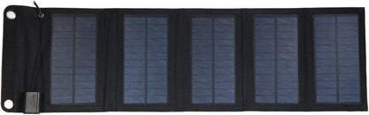 Solar Panel, 20W Solar Charger Foldable Solar Panel with USB Ports Waterproof Camping Travel Black
