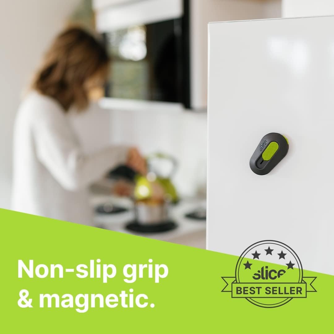 Slice 10514 Mini Cutter, Ceramic Safety Blade, Pocket Sized, Auto-Retractable, Stays Sharp up to 10X Longer, Grey