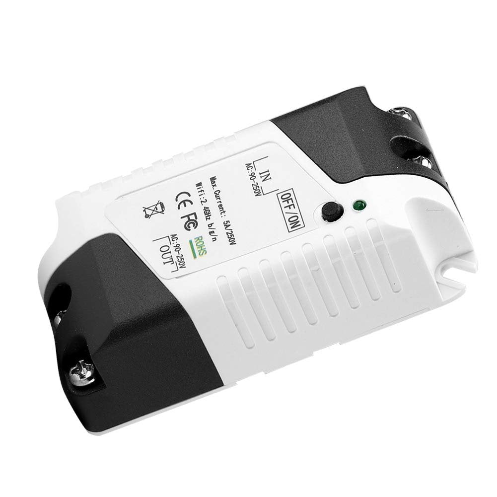 WiFi Smart Breaker Switch Module Ultra Wide Voltage 90V Voice Control for Smart Home Automation ABS Fireproof Material Remote Control Switch