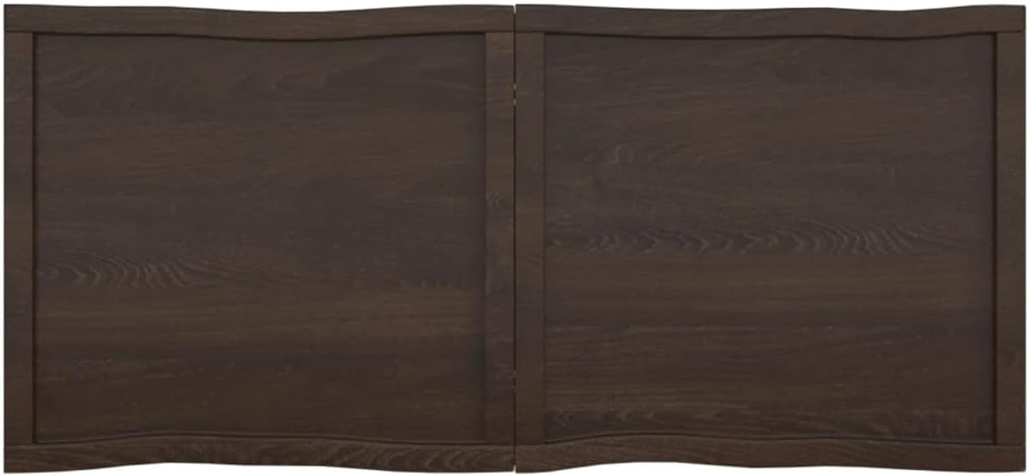 Solid Wood Tabletop, Dark Brown, 140 x 60 x (2-4) cm, Live Edge, Replacement for Coffee Table, Kitchen Dining Table, Desktop Surface, Durable and Stylish