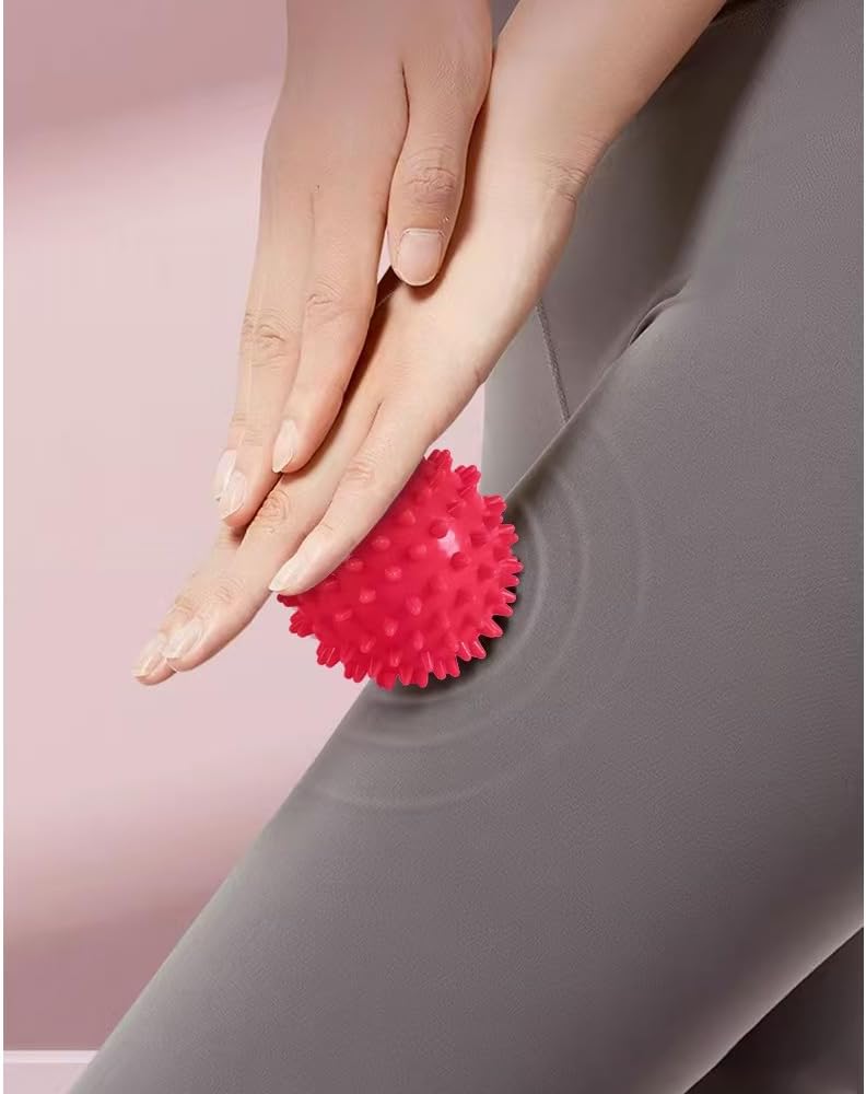 Spiky Massage Ball for Feet – Relieve Plantar Fasciitis, Muscle Recovery, Full Body Trigger Point Therapy, and Pain Relief – Pack of 2 (Blue & Red)