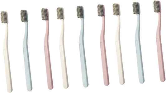 minkissy Pack Nylon Toothbrushes Hard Hair Adult Brush Set for Bathroom Oral Care