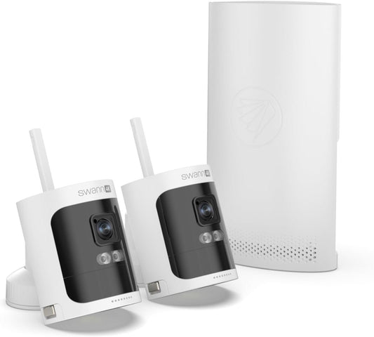 Swann AllSecure4K Wireless Security Cameras 2 Packs, Hub with 64GB microSD Storage