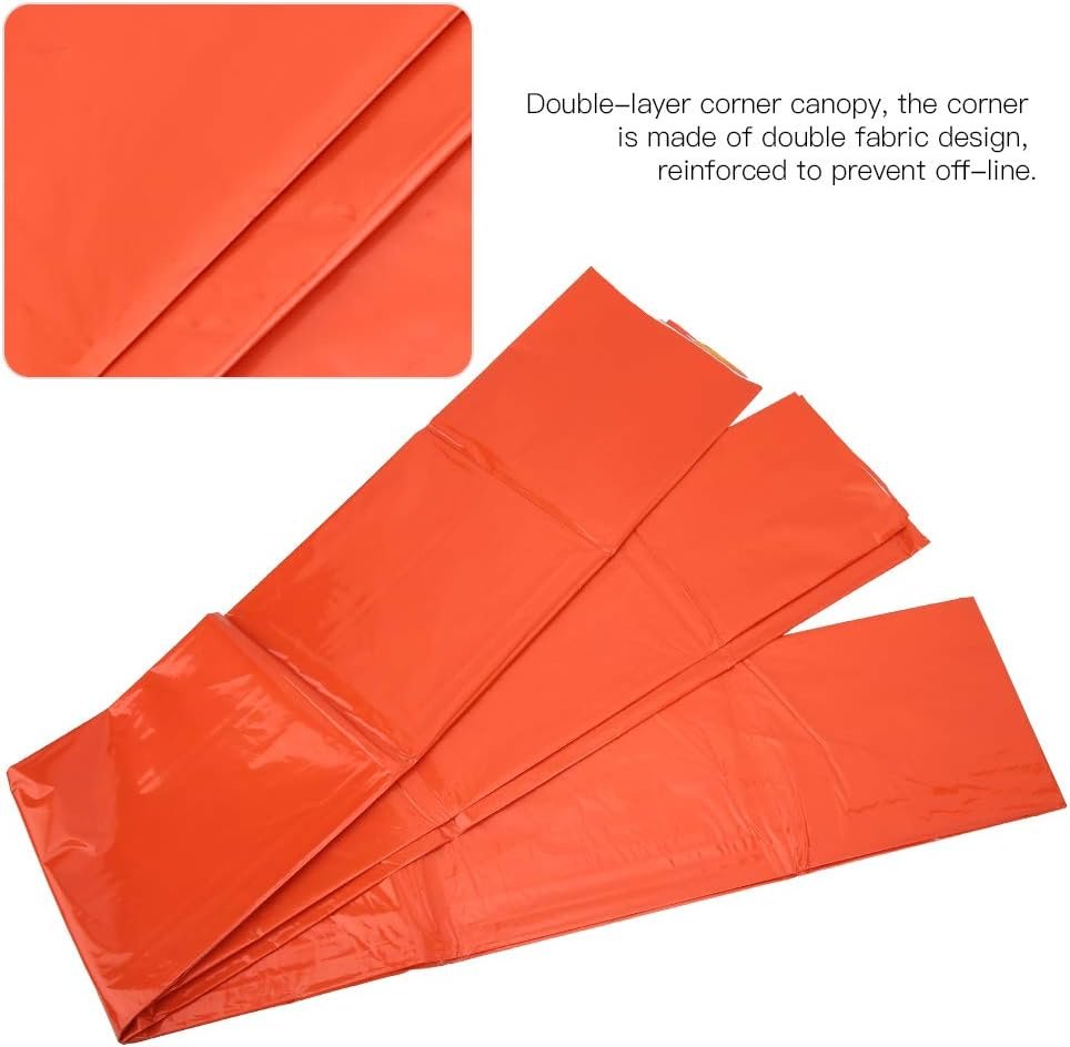 Outdoor Camping Portable Emergency Tent Sleeping Bag Keep Warm Tear Resistant Orange (Orange Tent)