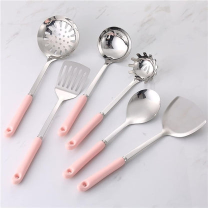 NSTVVEE Cucchiai da Cucina Spatole in Acciaio Inossidabile Utensili e Gadget da Cucina Utensili da Cucina Set da 7 Pezzi