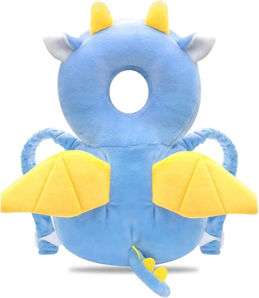 Back Protection Safety Backpack Anti Falling Pillow, Walking Back Protection Safety Pads Adjustable Cushion for Learning Crawling (Dragon)