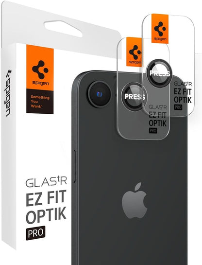 Spigen Camera Lens Screen Protector [GlasTR Optik Pro] designed for iPhone 16e - Black [2 Pack]