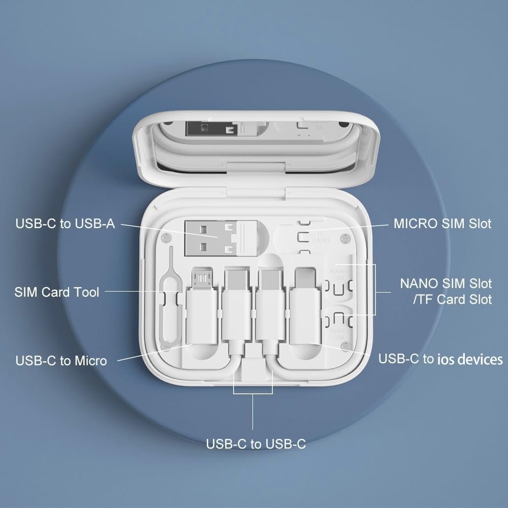 USB-C to USB Adapter, USB C Male Cable Box Contains Makeup Mirror/USB C Cable/Micro USB to USB C/USB A to USB C, Cell Phone OTG Adapters for iPhone 14/15, Google Pixel, Samsung Galaxy