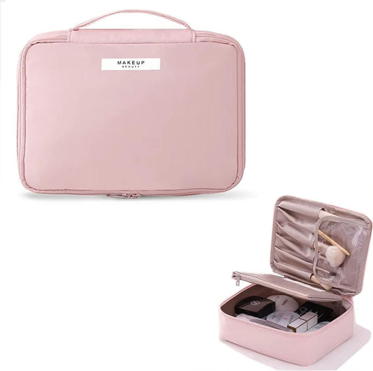 Makeup Bag, Women's Travel Toiletry Bag, Hanging Travel Bag with Hook Waterproof Cosmetic Bag, Cosmetic Organizer for Women and Girls, pink