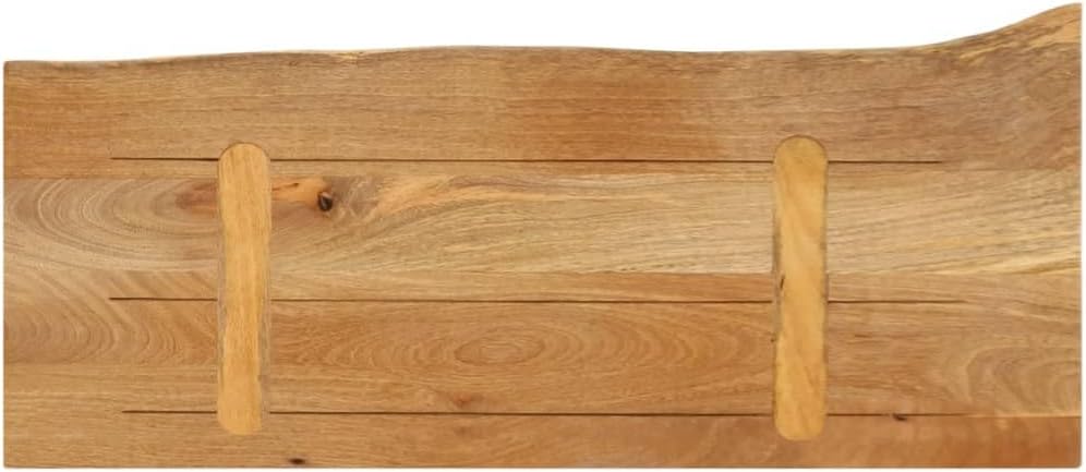 Eleganz Solid Mango Wood Table Top with Live Edge, 70 x 30 x 2,5 cm – Natural & Durable for Dining Room, Kitchen, or Office – Eco-Friendly Handcrafted Design
