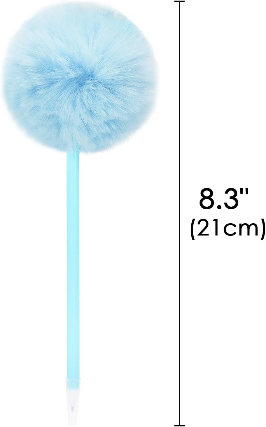 Biiange 4Pcs Fluffy Pen, Pom Pom Plastic Ballpoint Pen, With Black Ink, Gift Pens for Christmas Stationery Carnival Birthday (Blue)