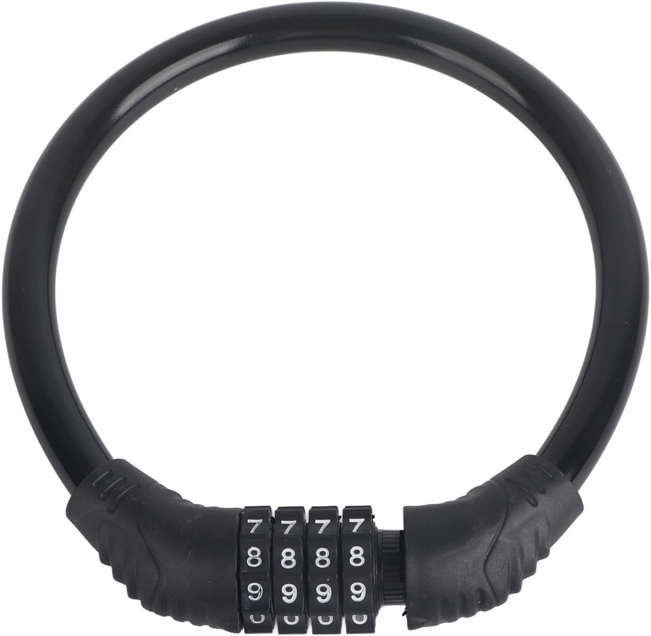 Bike Lock, Bike Locks Cable Bike Lock with ABS Lock 4 Digit Number Steel Cable Bike Lock High Security for Cycling Outdoors (Black)