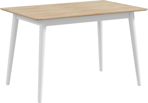 HOMCOM Dining Table for 4, Farmhouse Kitchen Table with Wooden Frame for Living Room, Dining Room, Natural