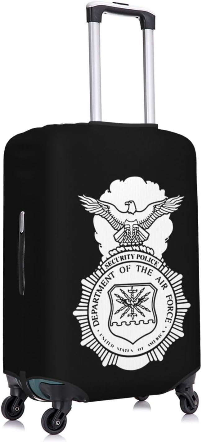CRJSNYEAG USAF Security Forces Luggage cover Protective cover Anti-scratch luggage cover Fits 18-32 inch luggage, Black, Small