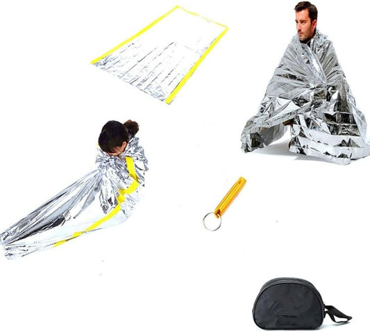 Moanyt Emergency Tent with Sleeping Bag, Emergency Blanket, Thermal Survival Shelter for Camping, Hiking, Outdoor Activities