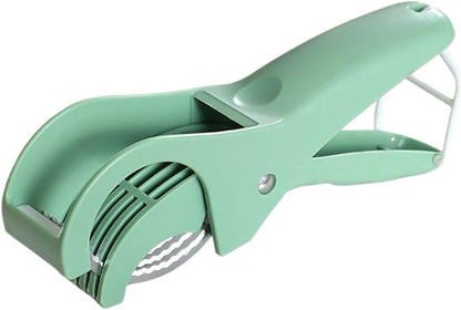 Potato Slicer, Egg Cutter Tool, Kitchen Prep Gadget, Non-Slip Base Design, Multifunctional Food Slicer, Home Restaurant Meal Preparation Use, 17.5 x 6 cm Green Orange
