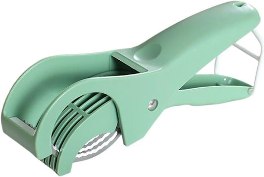 Potato Slicer, Egg Cutter Tool, Kitchen Prep Gadget, Non-Slip Base Design, Multifunctional Food Slicer, Home Restaurant Meal Preparation Use, 17.5 x 6 cm Green Orange