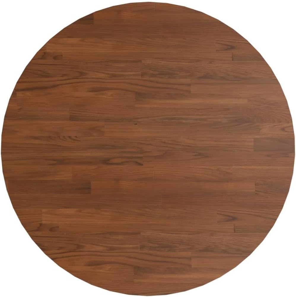 Round Replacement Dining Table Top, 70 cm Diameter, Solid Oak Wood, Dark Brown, Bar Table for Commercial Use, Caffè, Ristorante, Coffee Shop Furniture