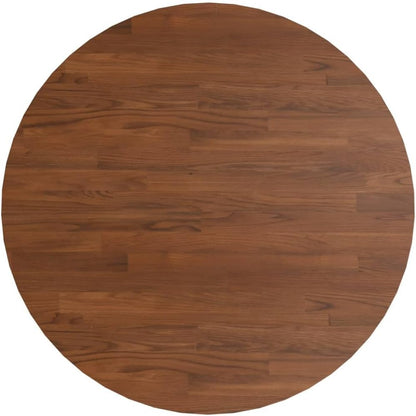 Round Replacement Dining Table Top, 70 cm Diameter, Solid Oak Wood, Dark Brown, Bar Table for Commercial Use, Caffè, Ristorante, Coffee Shop Furniture