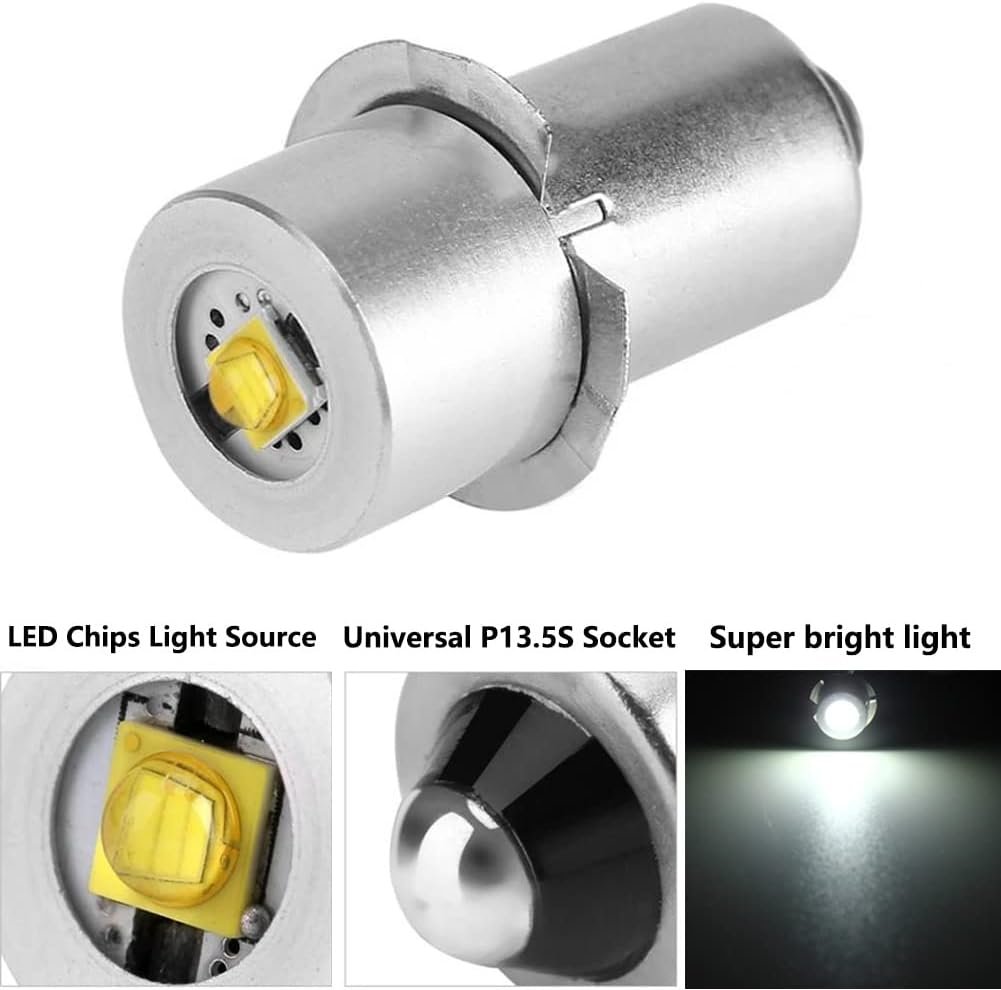 LudoPam LED Conversion Kit Upgrade Bulb Compatible for Maglite Flashlight 2 Cell C/D, 2 Pack