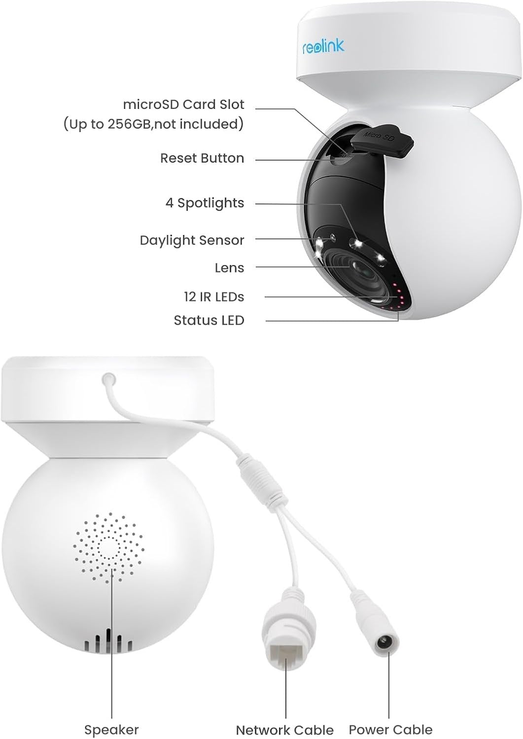 Reolink E1 Outdoor WiFi Security Camera, 5MP HD PTZ Cam for Home Surveillance, Auto Tracking, Dual Band 2.4 / 5GHz Wi-Fi, 3X Optical Zoom, Smart Motion Detection, Color Night Vision, Waterproof