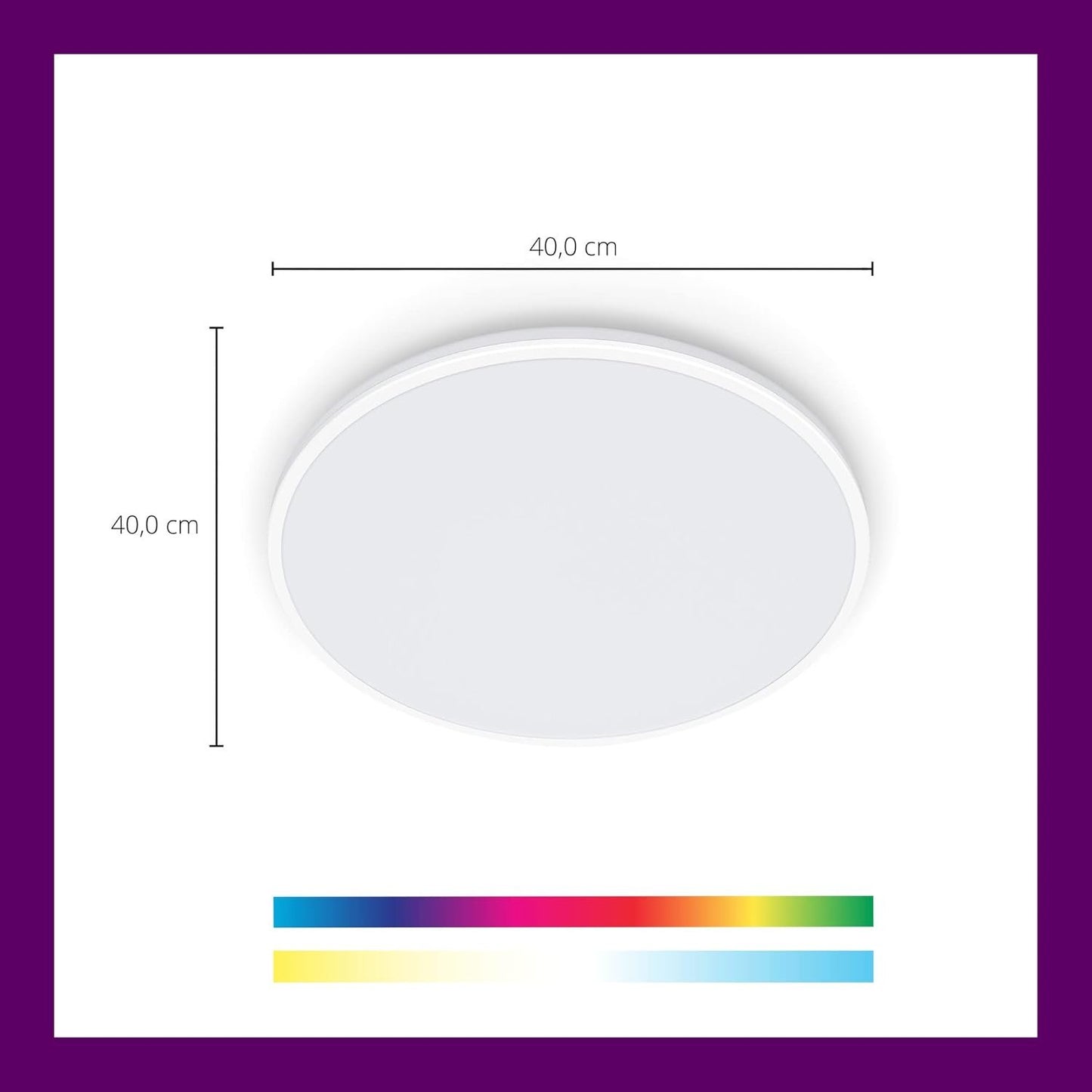 WiZ Colour Arca Smart Connected WiFi Dual Zone Ceiling Light. [White] App Control for Indoor Home Lighting, Livingroom and Bedroom