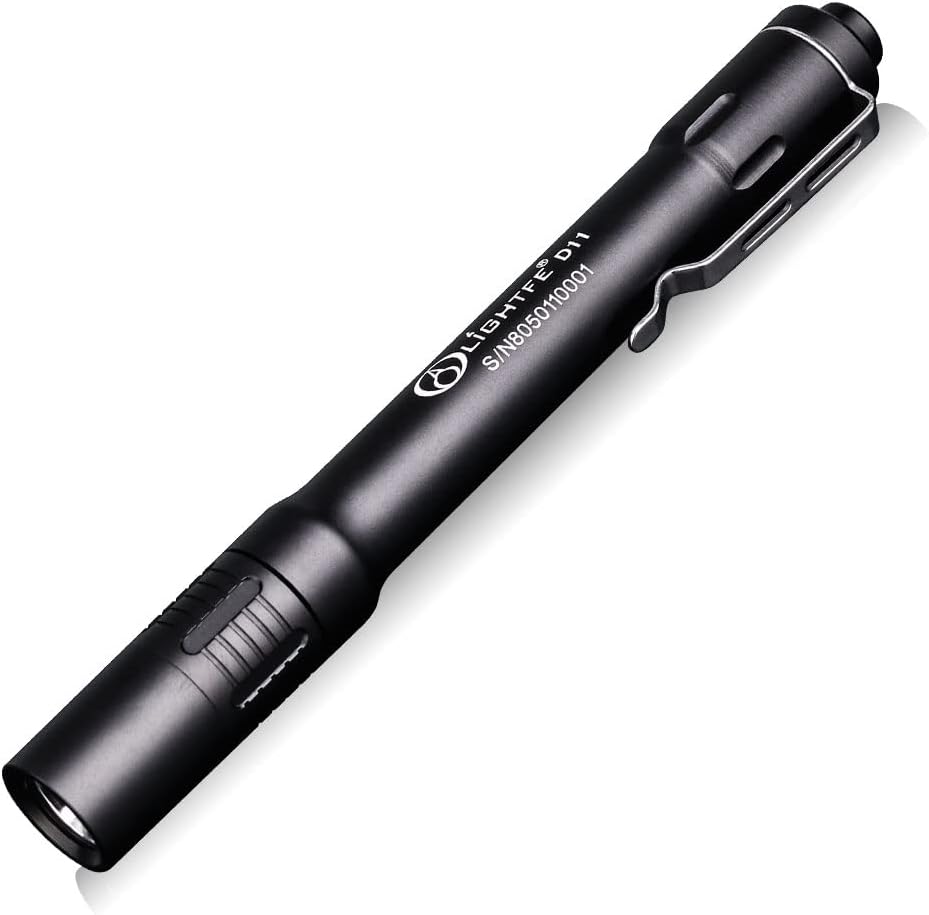 LIGHTFE Tactical Flashlight Pen Light with LED Source 3 Modes IPX-6 Waterproof Rate Pocket Size for Doctors and Nurses, Emergency Light, Dog Walking (D11)