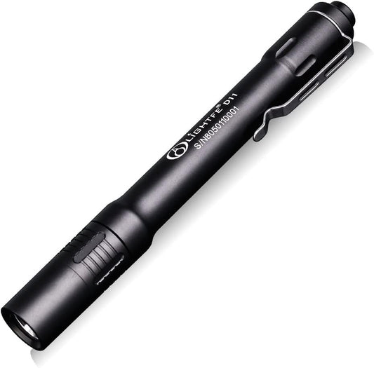 LIGHTFE Tactical Flashlight Pen Light with LED Source 3 Modes IPX-6 Waterproof Rate Pocket Size for Doctors and Nurses, Emergency Light, Dog Walking (D11)