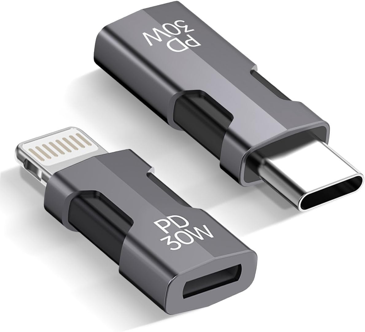 (2pack) USB-C to Lightning Male 30W PD for iPhone 15/15 pro and Lightning Adapter C for Samsung Galaxy S23 Ultra/S22/S21for Apple 14/13/12 Pro Max (USB-C Female+Lightning Male)