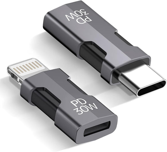 (2pack) USB-C to Lightning Male 30W PD for iPhone 15/15 pro and Lightning Adapter C for Samsung Galaxy S23 Ultra/S22/S21for Apple 14/13/12 Pro Max (USB-C Female+Lightning Male)