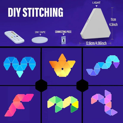 UanTii Smart Triangle Wall Light Hexagonal Lamp LED Indoor Atmosphere Light Gaming Lamp Music Sync Decoration Lamp Bluetooth App Control (3)