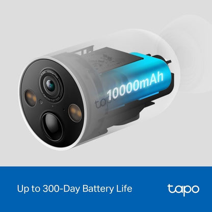 TP-Link Tapo Smart Wire-Free Indoor/Outdoor Security Camera, AI Detection, 10000mAh Battery, 2K QHD, Color Night Vision, 150Â° Super Wide FOV, IP66, Tapo Solar Panel Supported (Tapo C425(4-pack)V1.20)