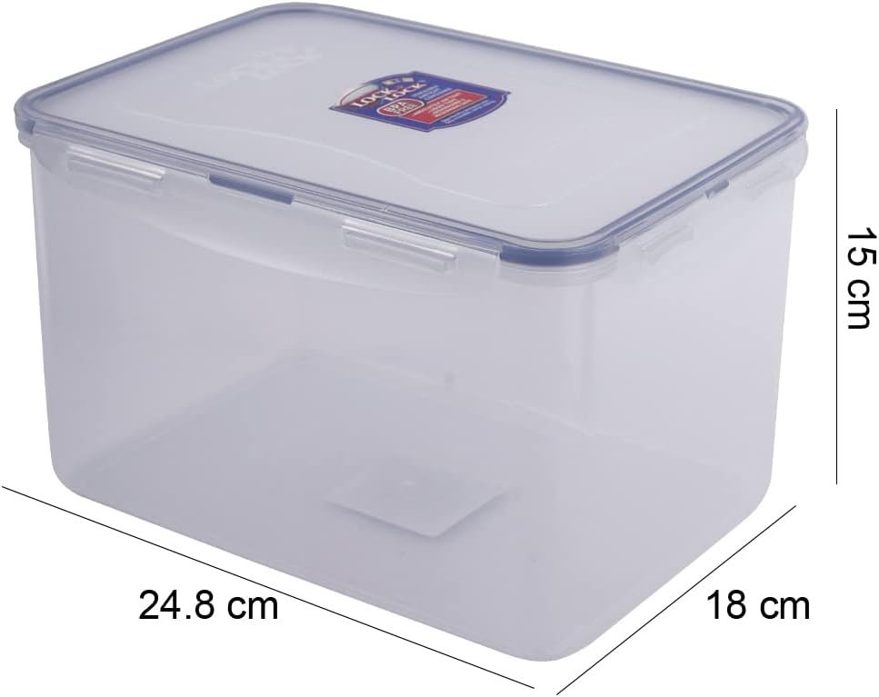 LocknLock Easy Essentials Airtight Rectangular Tall Food Storage Container 152.16-oz / 18.8 Cup, Clear