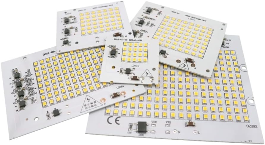 YSJX Lighting, Confezione da 6, lampada a LED proiettore AC220V 10W 20W 30W 50W 100W Smart IC Chip SMD2835 Illuminazione esterna fai da te(Cold White,30W 220V)