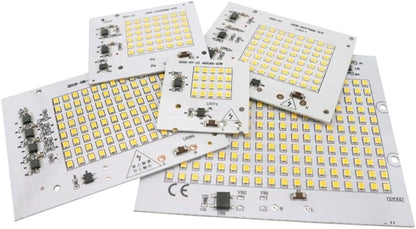 YSJX Lighting, Confezione da 6, lampada a LED proiettore AC220V 10W 20W 30W 50W 100W Smart IC Chip SMD2835 Illuminazione esterna fai da te(Cold White,30W 220V)