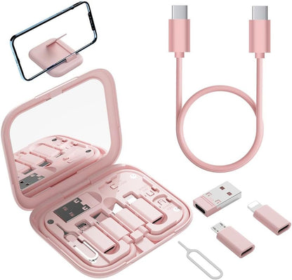 USB-C to USB Adapter, USB C Male Cable Box Contains Makeup Mirror/USB C Cable/Micro USB to USB C/USB A to USB C, Cell Phone OTG Adapters for iPhone 14/15, Google Pixel, Samsung Galaxy…