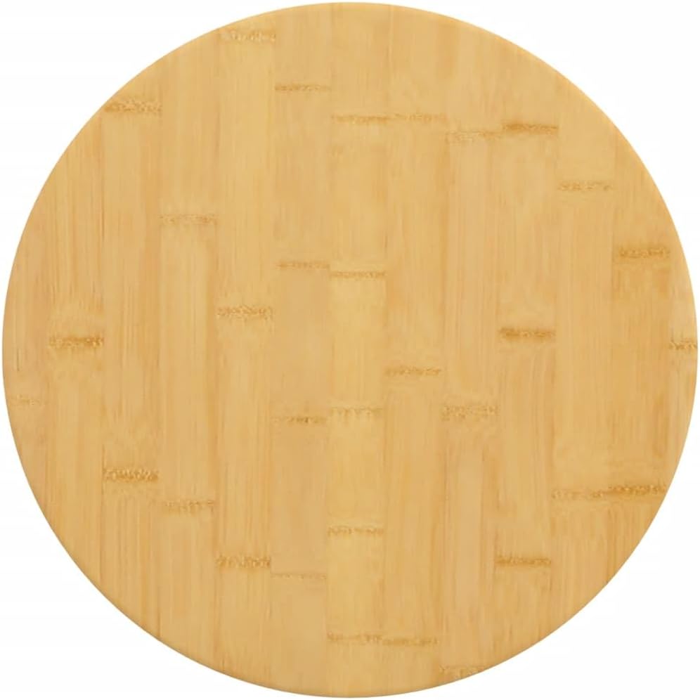 Round Bamboo Dining Table Top Replacement, 50 x 4 cm, Ideal for Restaurants, Cafes, Hotels, Commercial Use, Brown, Versatile Bar & Desk Use