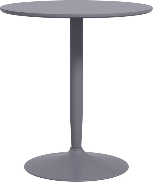 HOMCOM Round Dining Table for 2, Modern Kitchen Table with Painted Top and Steel Base for Living Room, Dining Room, Grey