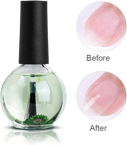 LILOVE 6 Bottle 15 ml Nail Nutritional Cuticle Oil Dried Flowers Softener Remover Flower Flavor DIY Nail Art Care Nail Nutrition Oil