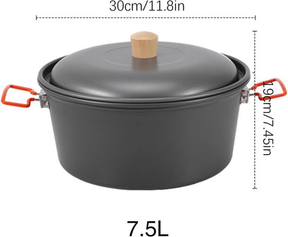 Camping Pot - Portable Large Capacity Camping Pan For Backpacking | Camp Pot | Heat-Resistant Portable Picnic Gear Lightweight Boiling Camp Steamer For Outdoor Travel Hiking