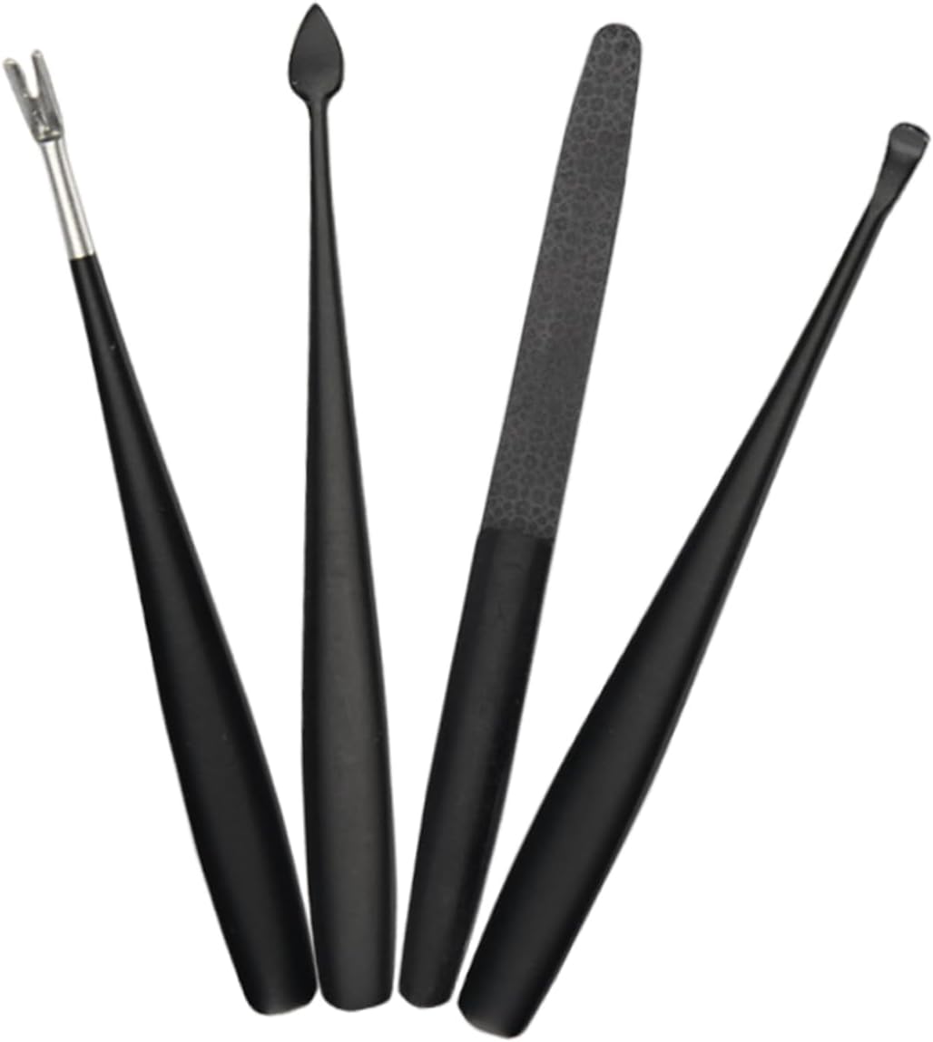 ASAKKURA 1set Stainless Steel Cuticle Tool Manicure Dead Skin Forks Cuticle Trimmer Nail Files and More Professional Nail Care Kit for Home Salon Use