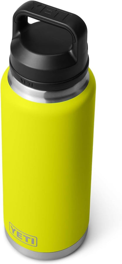 YETI Rambler 36 oz Bottle, Vacuum Insulated, Stainless Steel with Chug Cap, Firefly Yellow