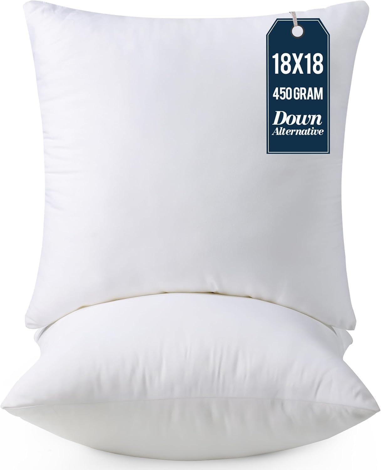 Utopia Bedding Throw Pillows Insert (Pack of 2, White) - 18 x 18 Inches Bed and Couch Pillows - Indoor Decorative Pillow