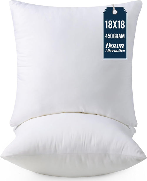 Utopia Bedding Throw Pillows Insert (Pack of 2, White) - 18 x 18 Inches Bed and Couch Pillows - Indoor Decorative Pillow