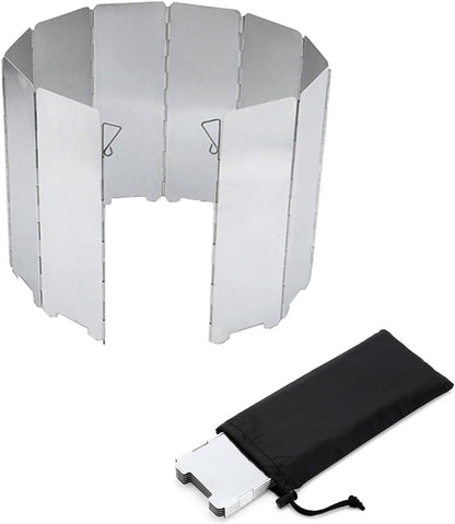 10 Plates Ultralight Folding Camp Stove Windscreen Portable Camping Stove Windshield for Use with Alcohol Stoves and Other Backpacking Stoves,Must for Outdoor Travel