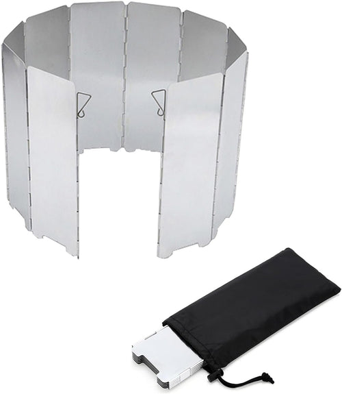 10 Plates Ultralight Folding Camp Stove Windscreen Portable Camping Stove Windshield for Use with Alcohol Stoves and Other Backpacking Stoves,Must for Outdoor Travel