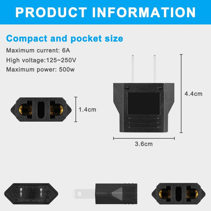 AXFEE 4 Pieces Travel Adapter, Universal European to American Pina Adapter, Italy to US Adapter, American Plug Adapter, for Europe/USA/US/China/Japan/Canada/Mexico